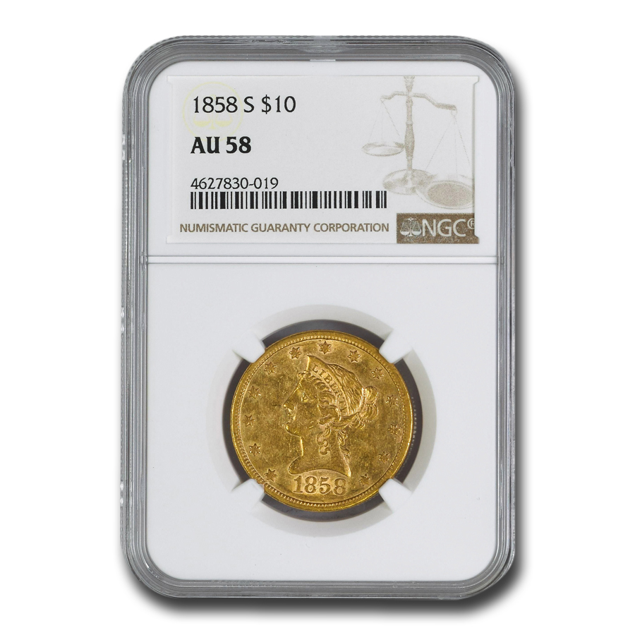 Buy 1858-S $10 Liberty Gold Eagle AU-58 NGC - Click Image to Close