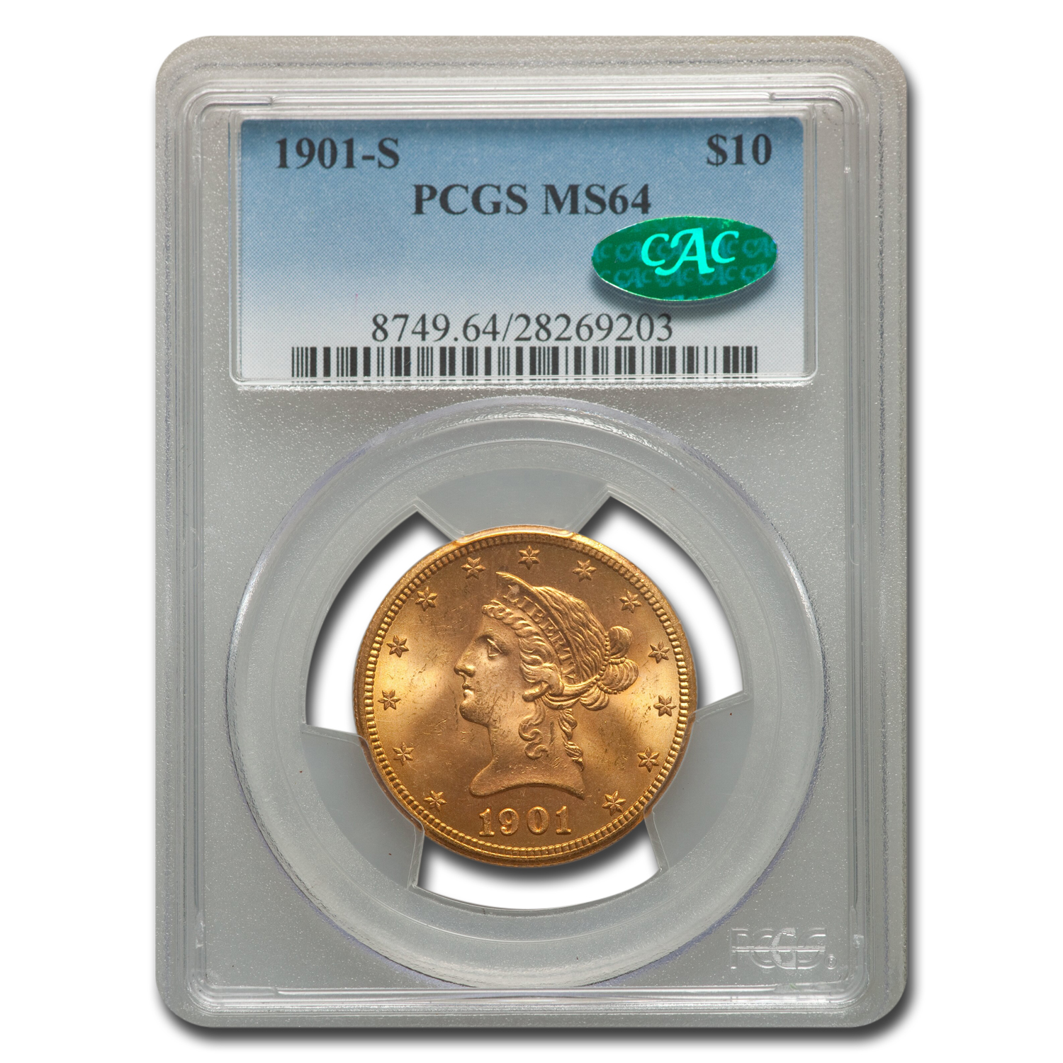 Buy MS-64 PCGS CAC 1901-S $10 Liberty Gold Eagle - Click Image to Close