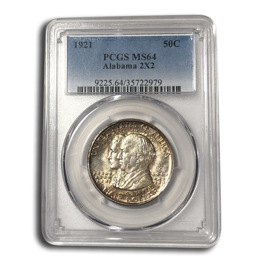 Buy 1921 2X2 Alabama Centennial Half Dollar MS-64 PCGS