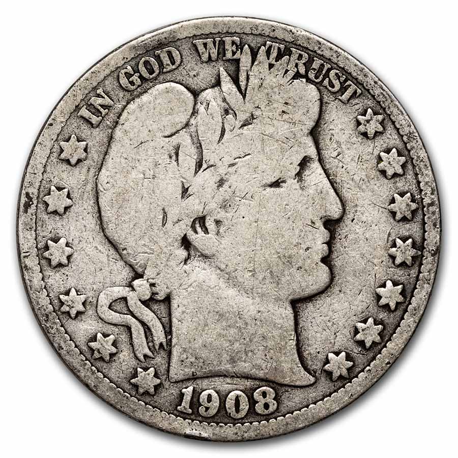 Buy 1908-S Barber Half Dollar VG