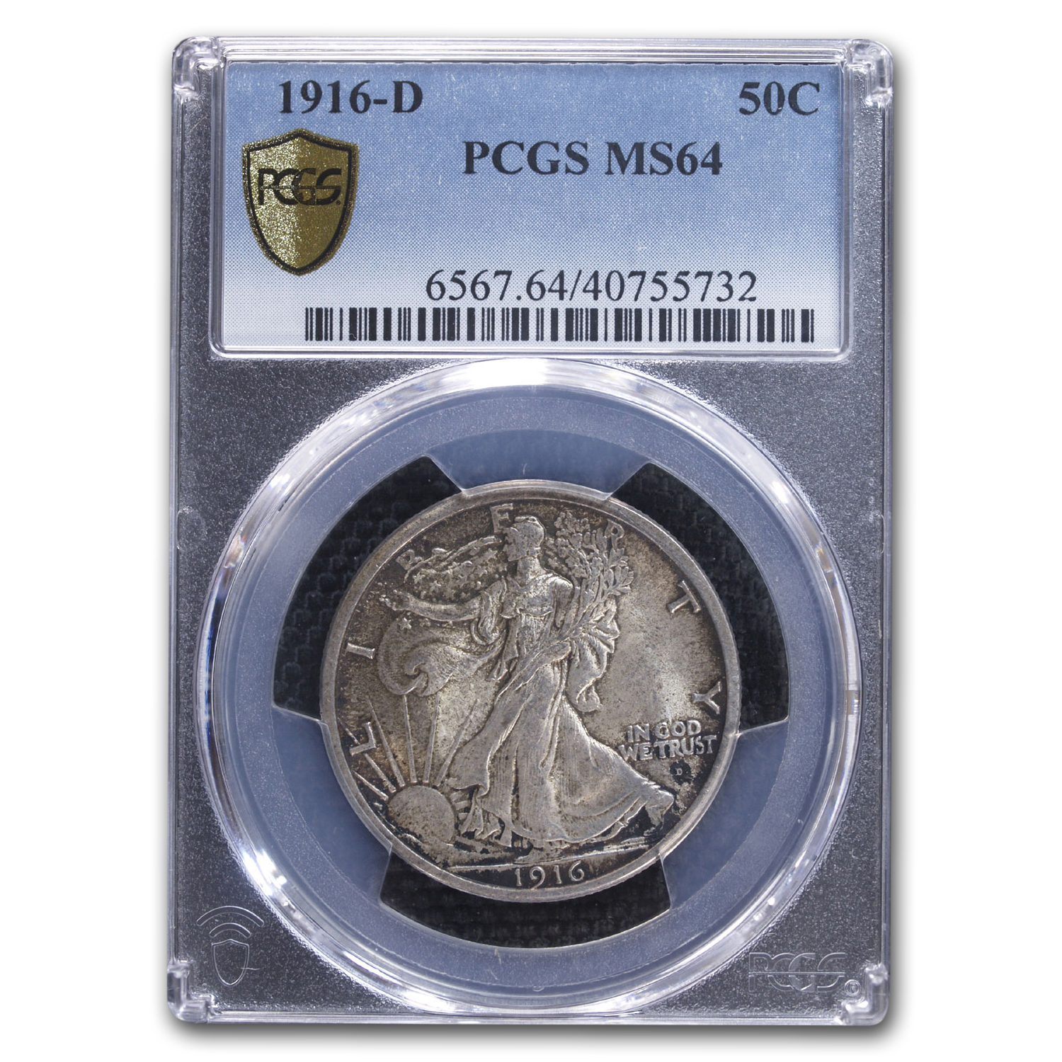 Buy 1916-D Walking Liberty Half Dollar MS-64 PCGS