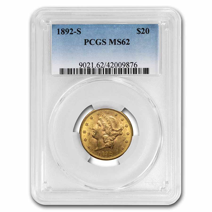 Buy a 1892-S $20 Liberty Gold Double Eagle MS-62 PCGS