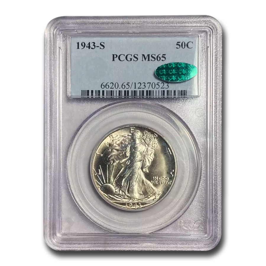 Buy 1943-S Walking Liberty Half Dollar MS-65+ PCGS CAC