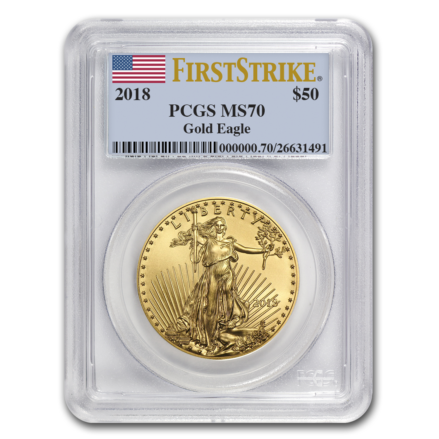 Buy 2018 1 oz American Gold Eagle MS-70 PCGS (FirstStrike?)
