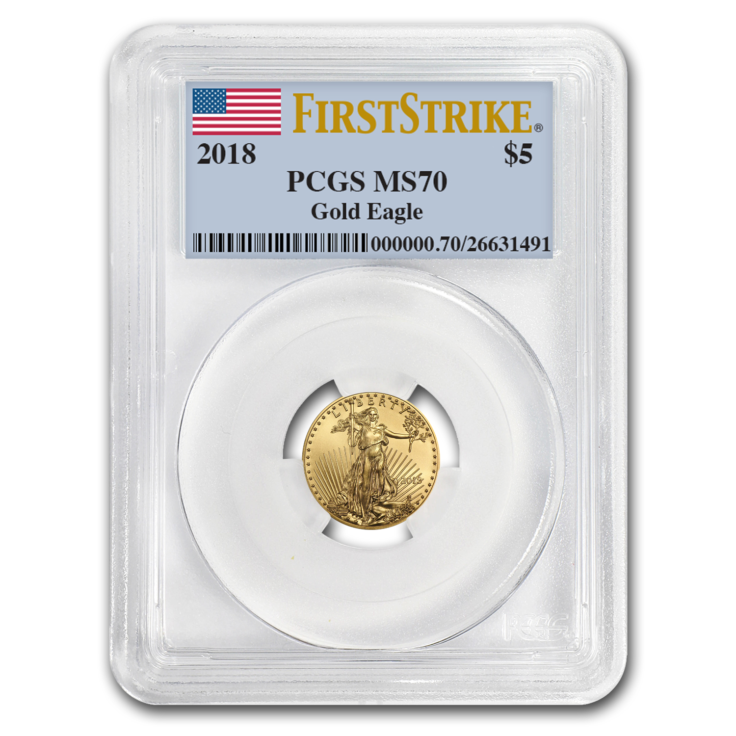 Buy 2018 1/10 oz American Gold Eagle MS-70 PCGS (FirstStrike?)