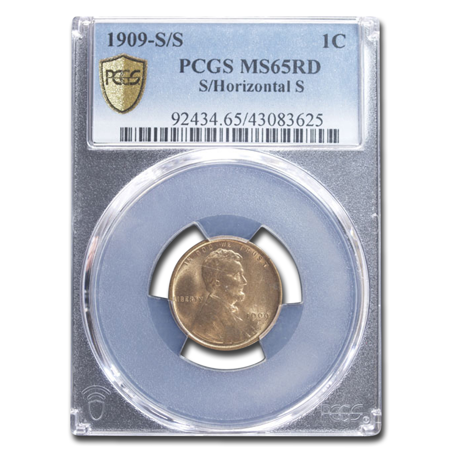 Buy 1909-S Lincoln Cent MS-65 PCGS (Red, S/Horizontal S)