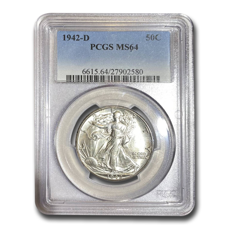 Buy 1942-D Walking Liberty Half Dollar MS-64 PCGS