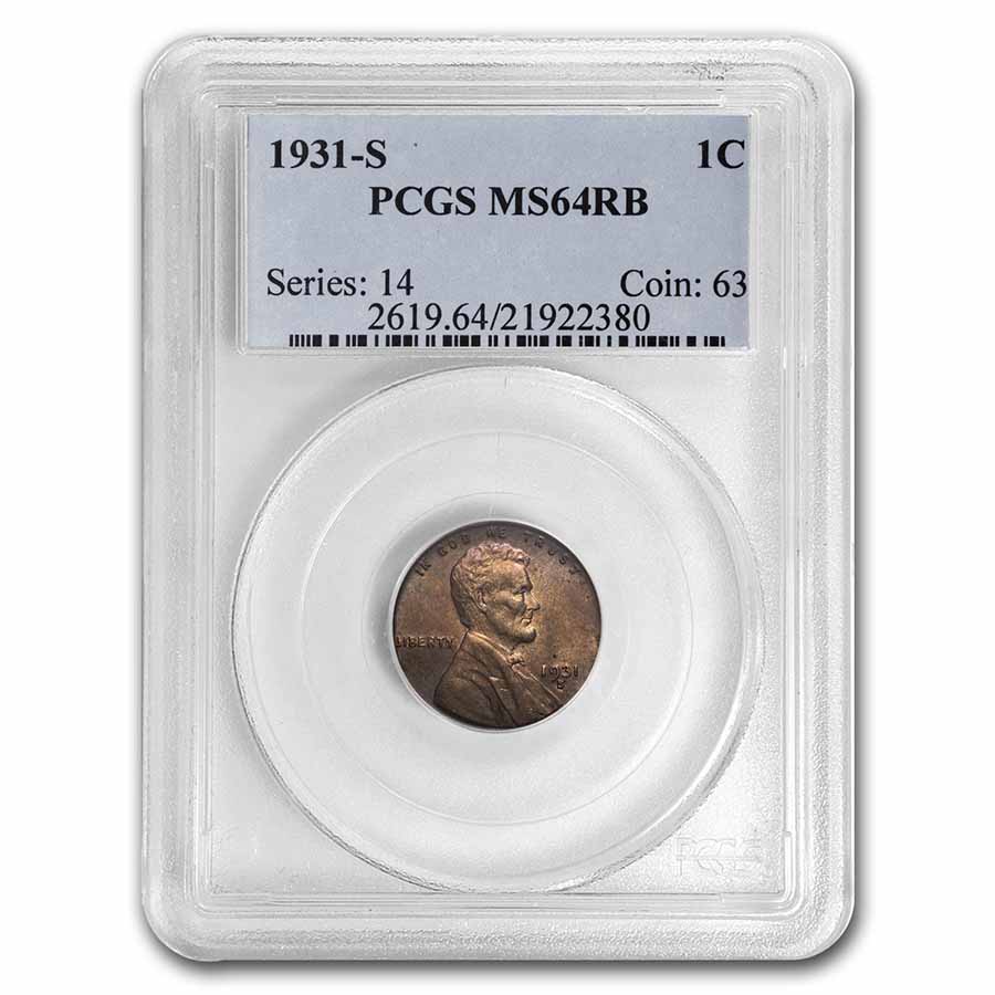 Buy 1931-S Lincoln Cent MS-64 PCGS (Red/Brown)