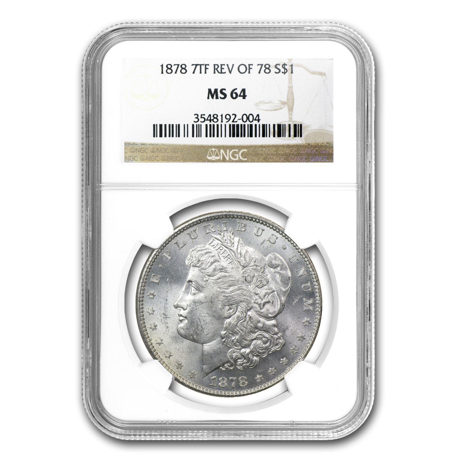 Buy 1878 Morgan Dollar 7 TF Rev of 78 MS-64 NGC