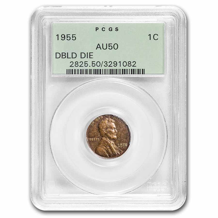 Buy 1955 Lincoln Cent Doubled Die Obverse AU-50 PCGS