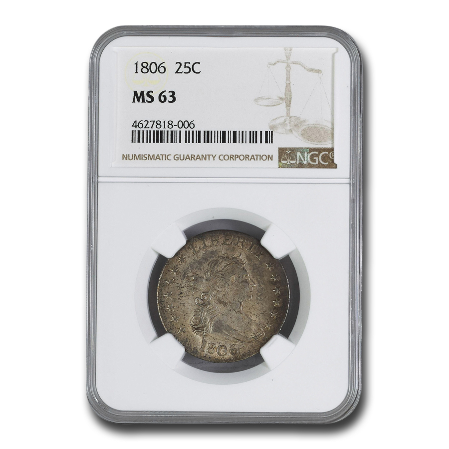 Buy 1806 Draped Bust Quarter MS-63 NGC - Click Image to Close