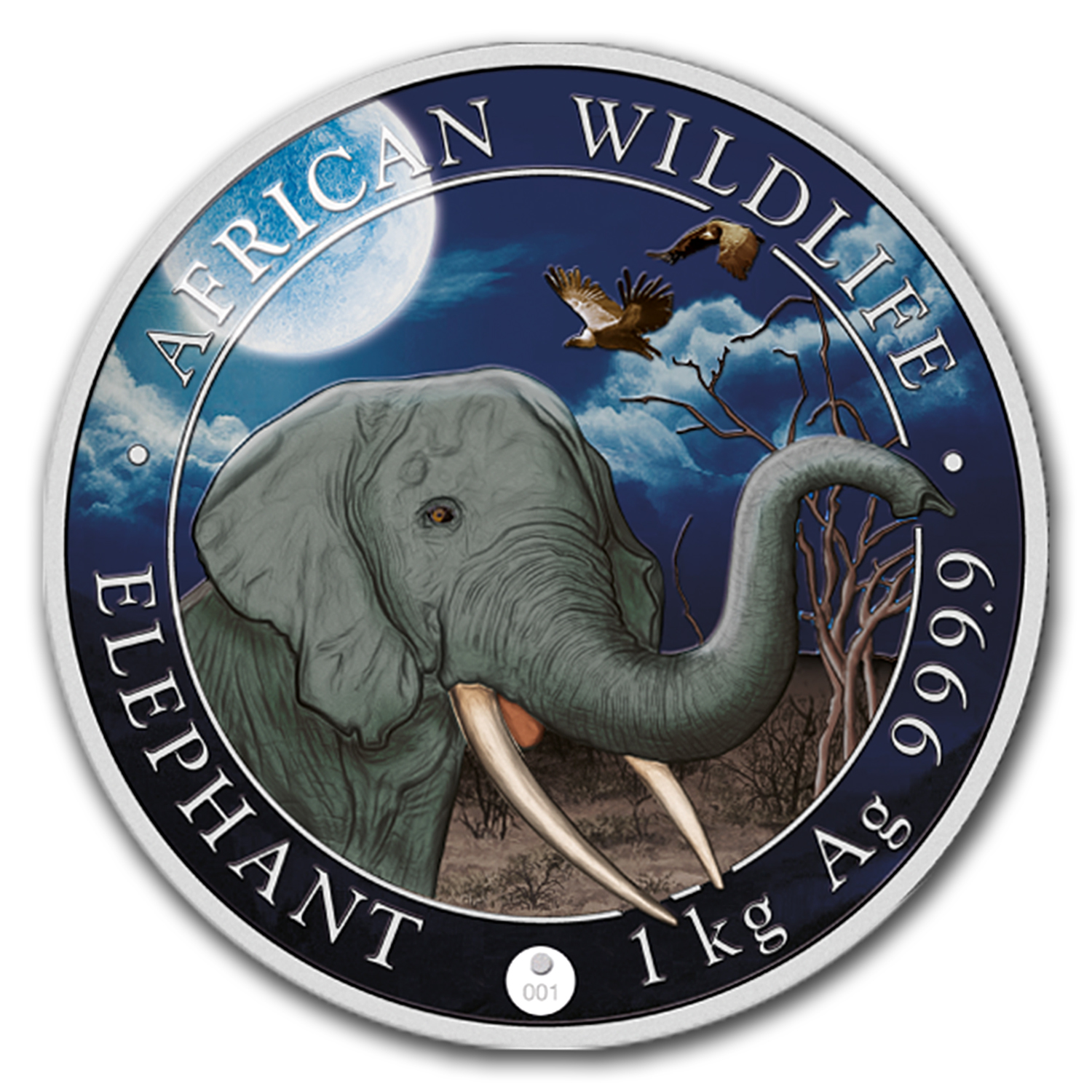 Buy 2018 Somalia 1 kilo Silver Elephant (Giant Moon) - Click Image to Close