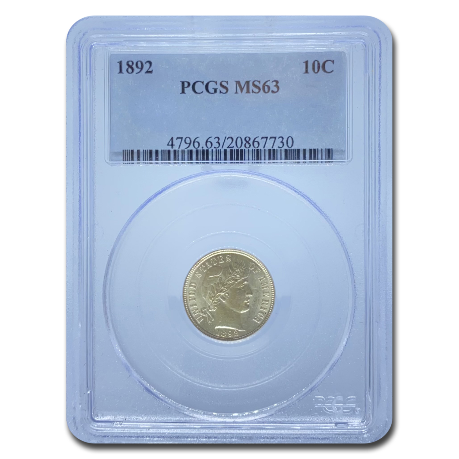 Buy 1892 Barber Dime MS-63 PCGS