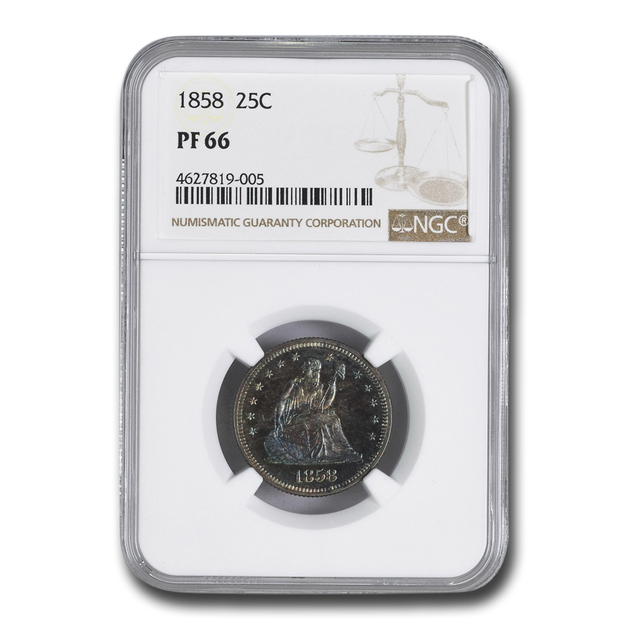 Buy 1858 Liberty Seated Quarter PF-66 NGC - Click Image to Close