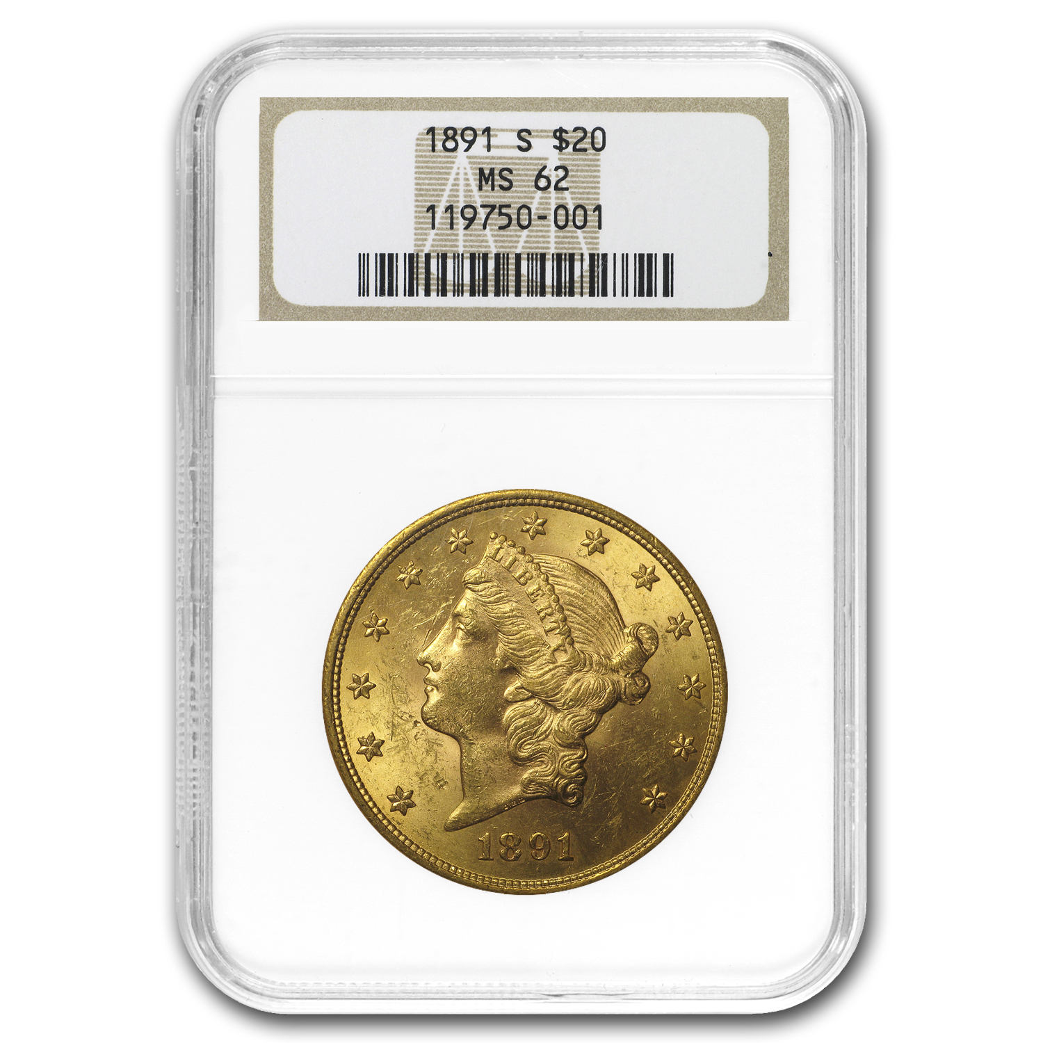 Buy 1891-S $20 Liberty Gold Double Eagle MS-62 NGC