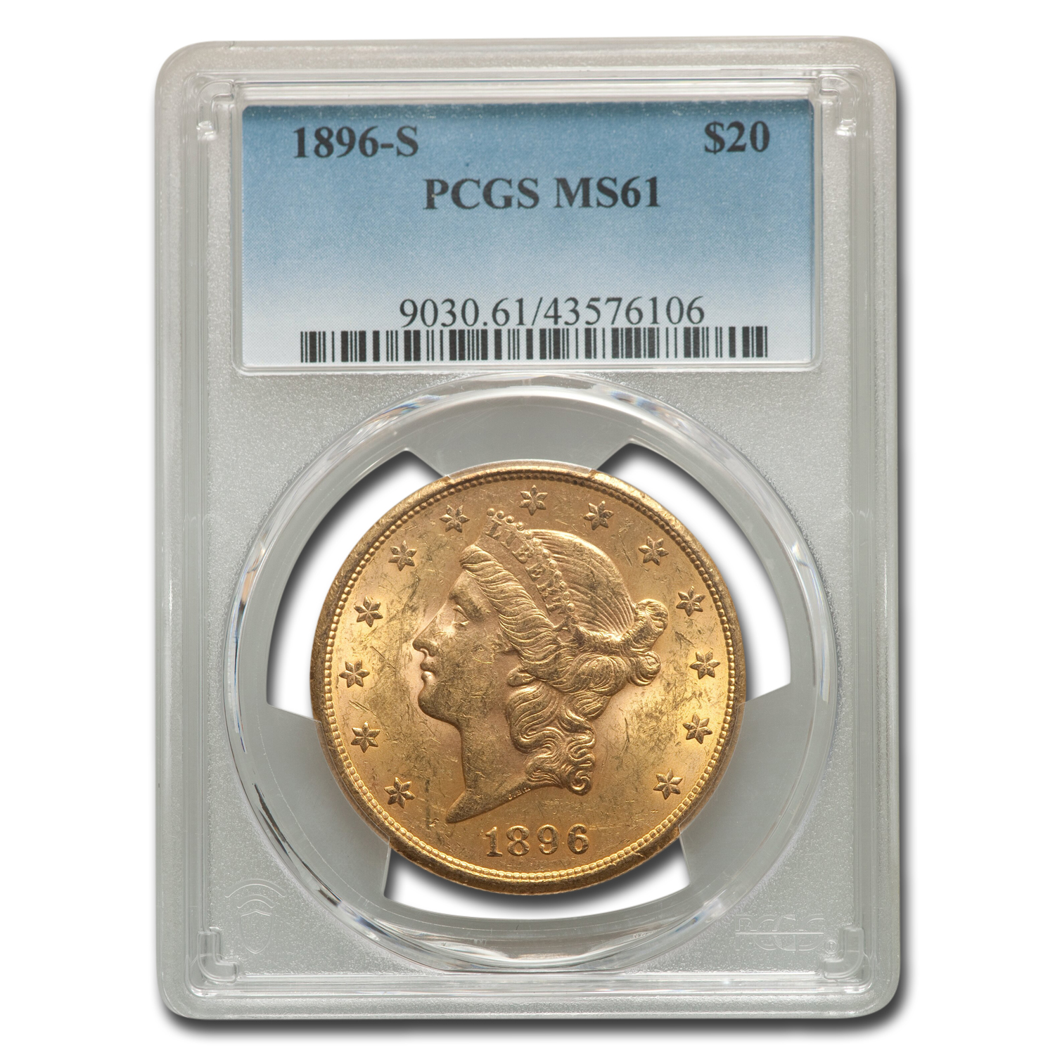 Buy 1896-S $20 Liberty Gold Double Eagle MS-61 PCGS
