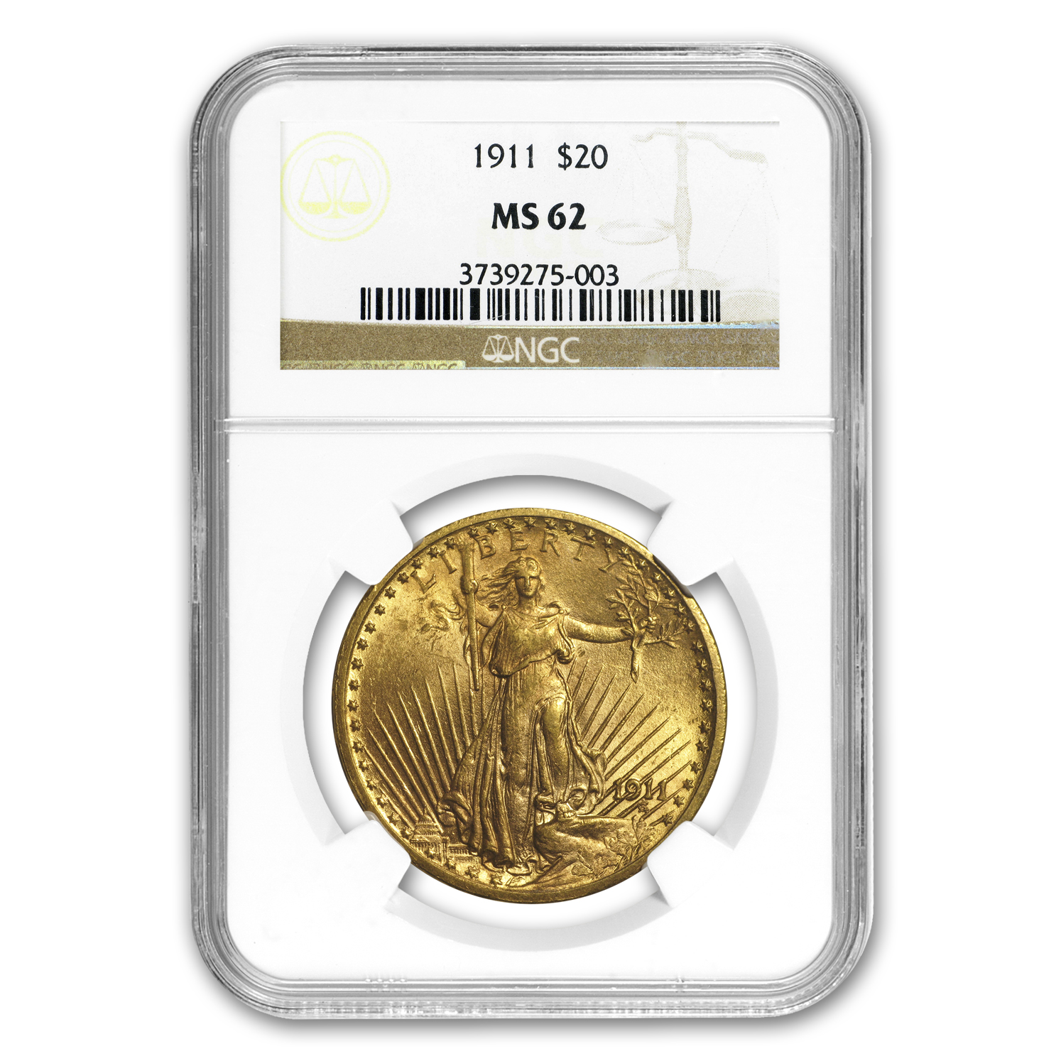 Buy 1911 $20 Saint-Gaudens Gold Double Eagle MS-62 NGC