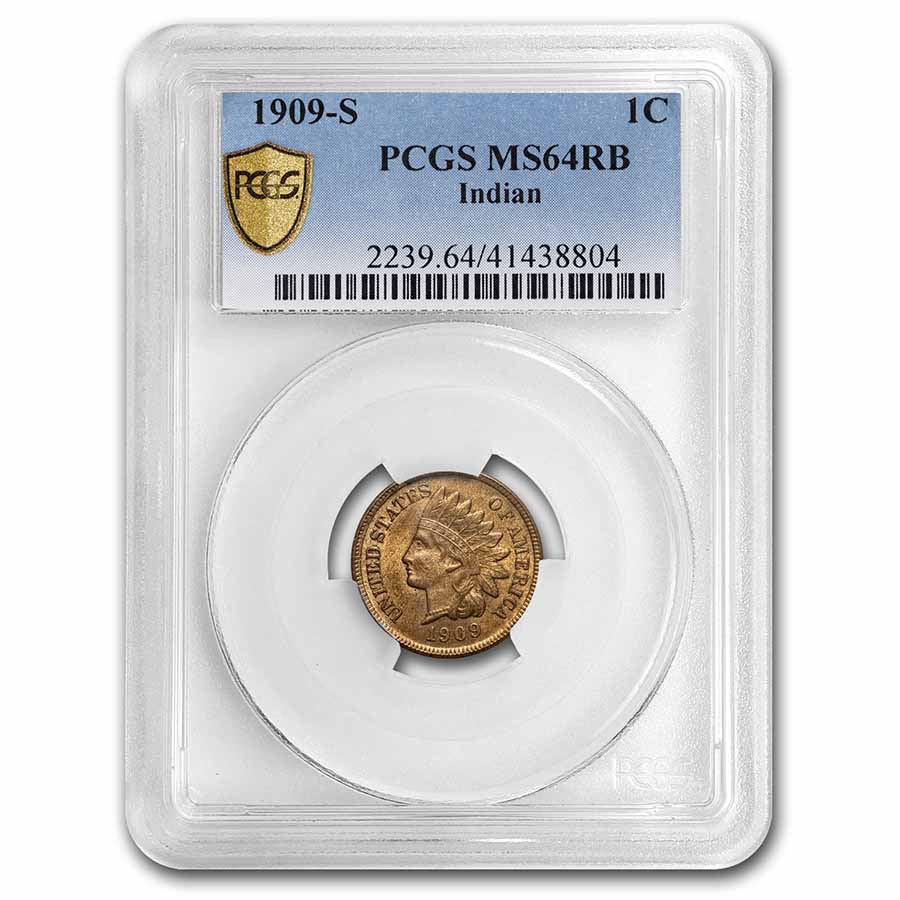 Buy 1909-S Indian Head Cent MS-64 PCGS (Red/Brown)