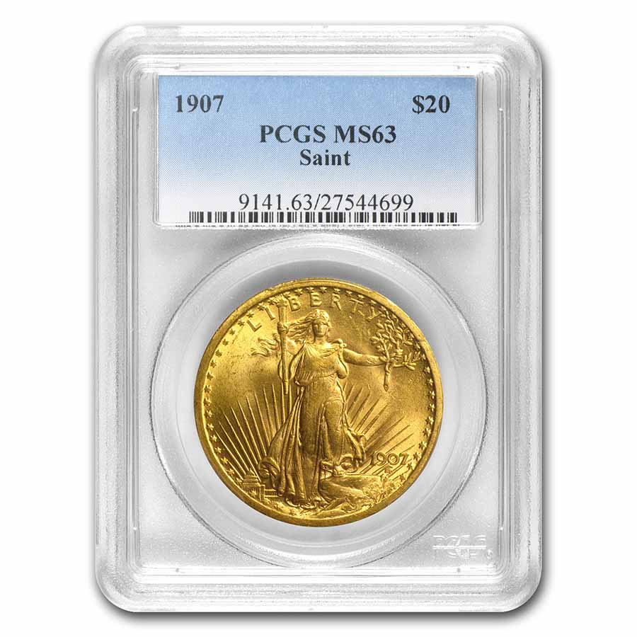 Buy 1907 $20 Saint-Gaudens Gold Double Eagle MS-63 PCGS