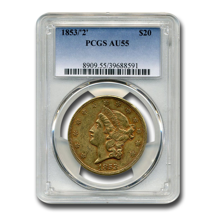 Buy 1853/2 $20 Liberty Gold Double Eagle AU-55 PCGS - Click Image to Close