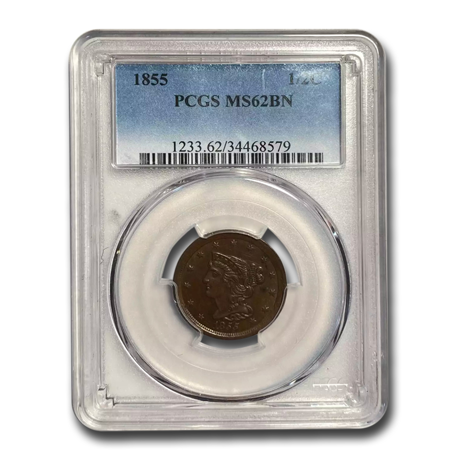Buy 1855 Half Cent MS-62 PCGS (Brown)