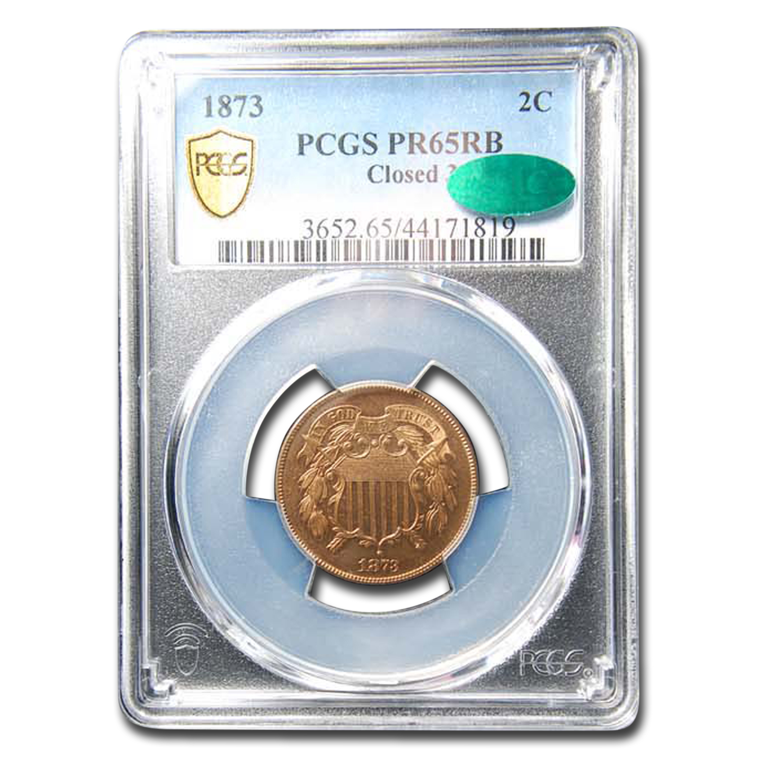Buy 1873 Two Cent Piece Closed 3 PR-65 PCGS CAC (Red/Brown) - Click Image to Close