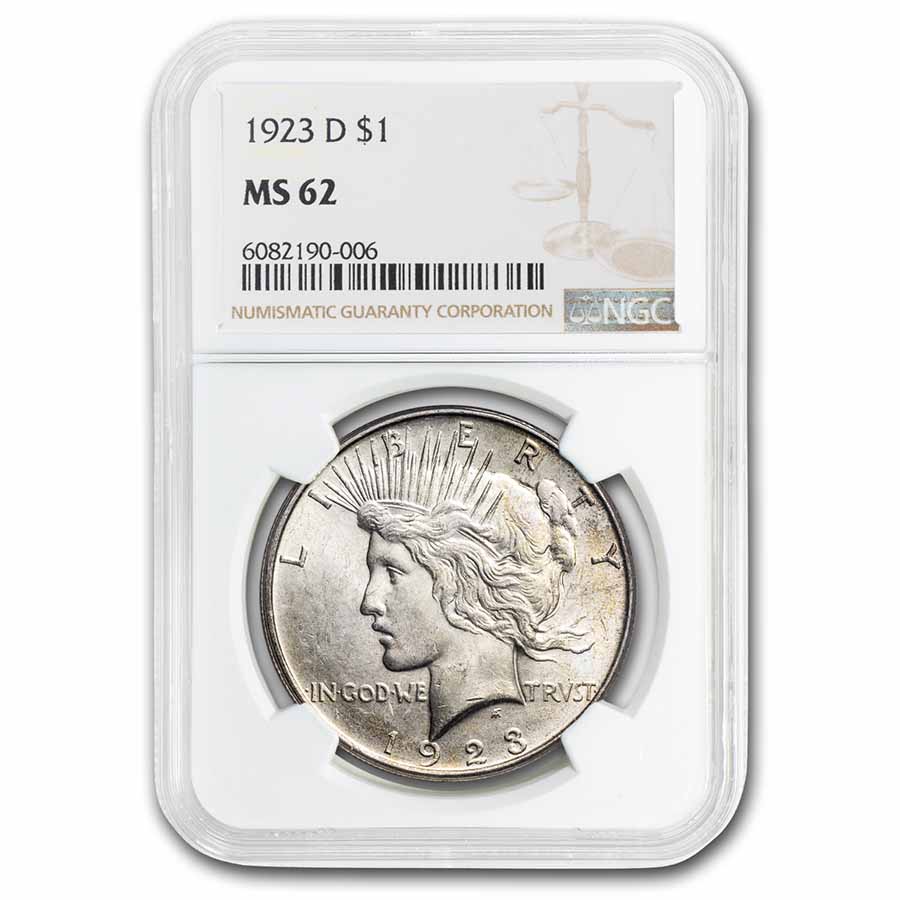 Buy 1923-D Peace Dollar MS-62 NGC