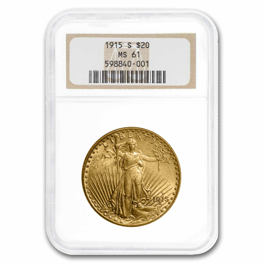 Buy 1915-S $20 Saint-Gaudens Gold Double Eagle MS-61 NGC