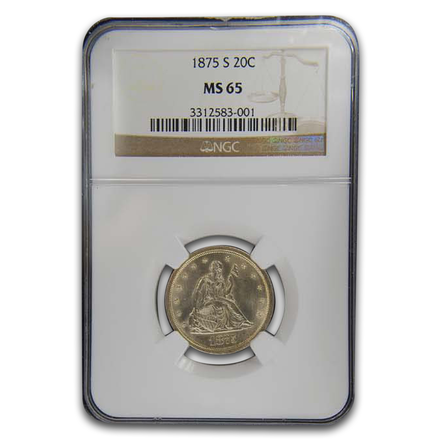 Buy 1875-S Twenty Cent Piece MS-65 NGC - Click Image to Close