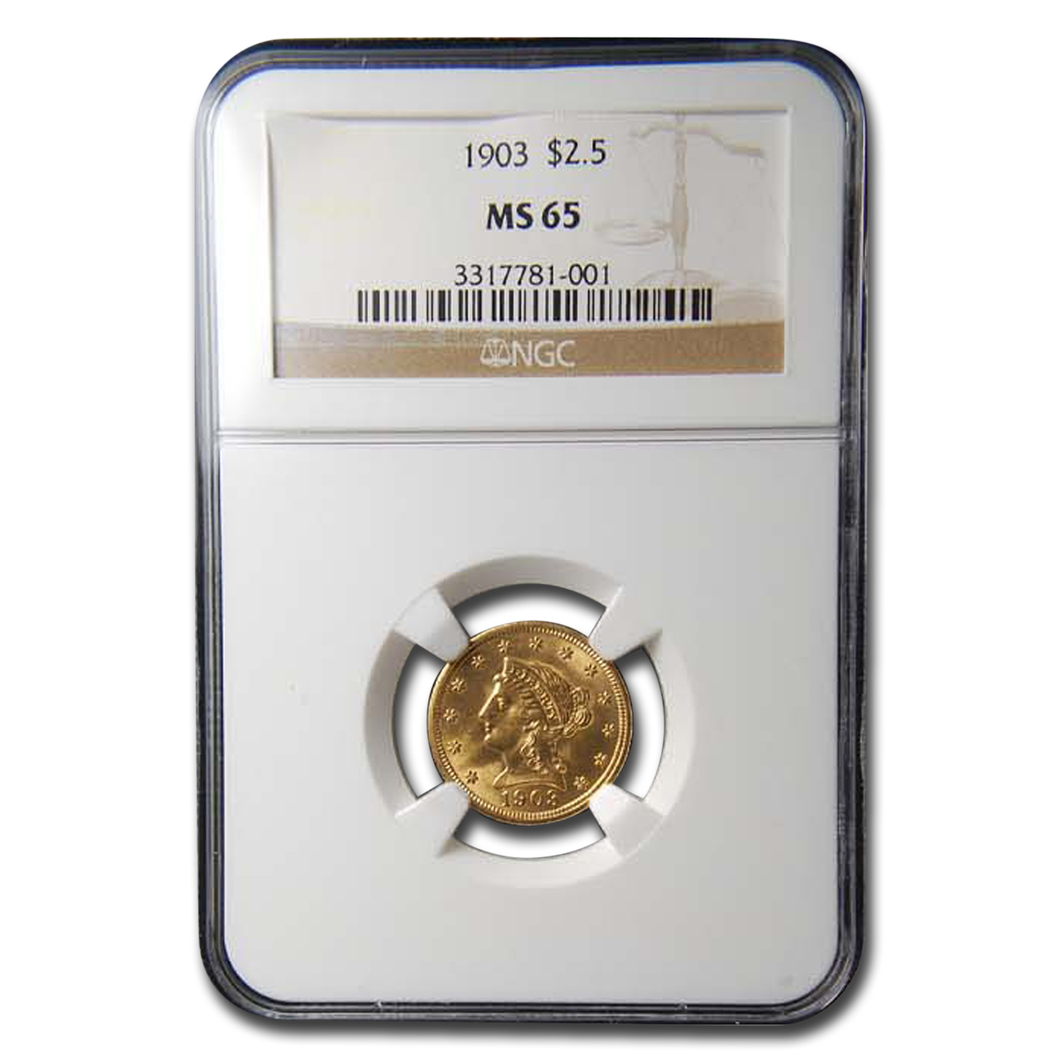 Buy 1903 $2.50 Liberty Gold Quarter Eagle MS-65 NGC