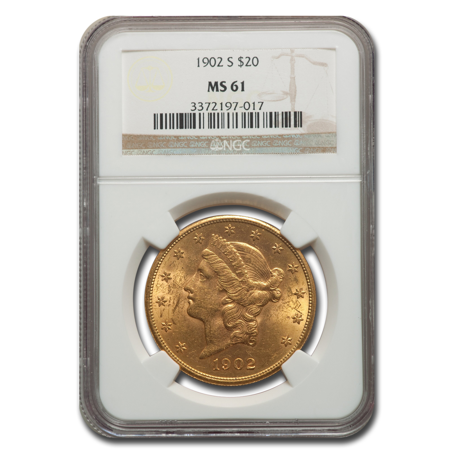Buy 1902-S $20 Liberty Gold Double Eagle MS-61 NGC