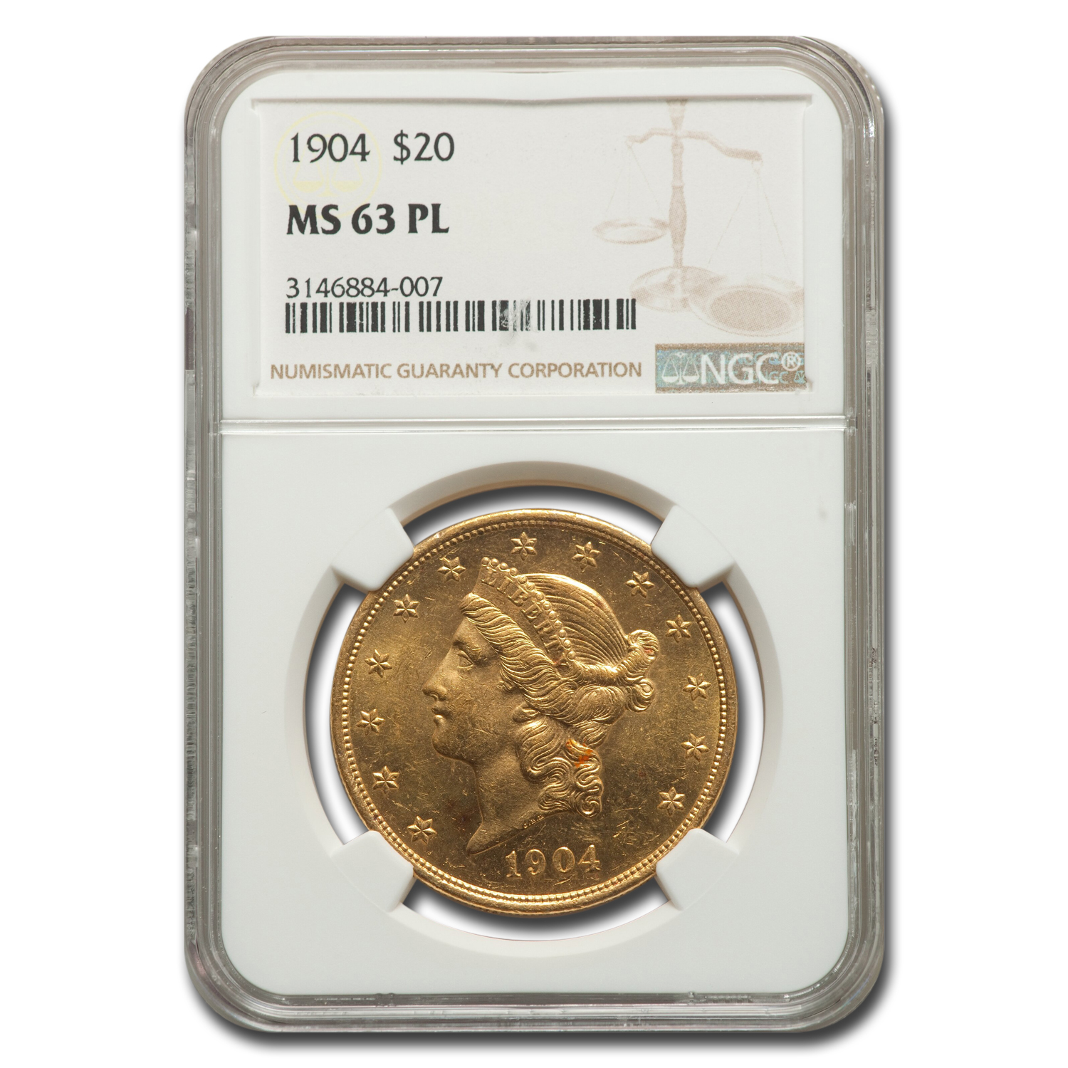 Buy 1904 $20 Liberty Gold Double Eagle MS-63 NGC (PL) - Click Image to Close