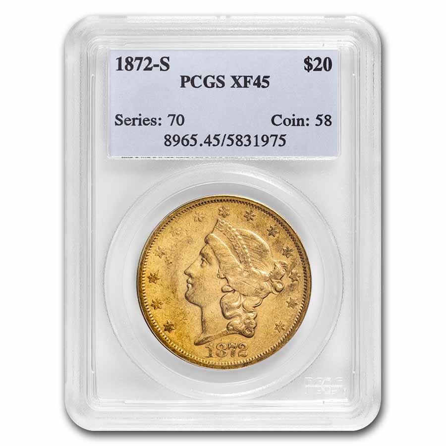 Buy 1872-S $20 Liberty Gold Double Eagle XF-45 PCGS
