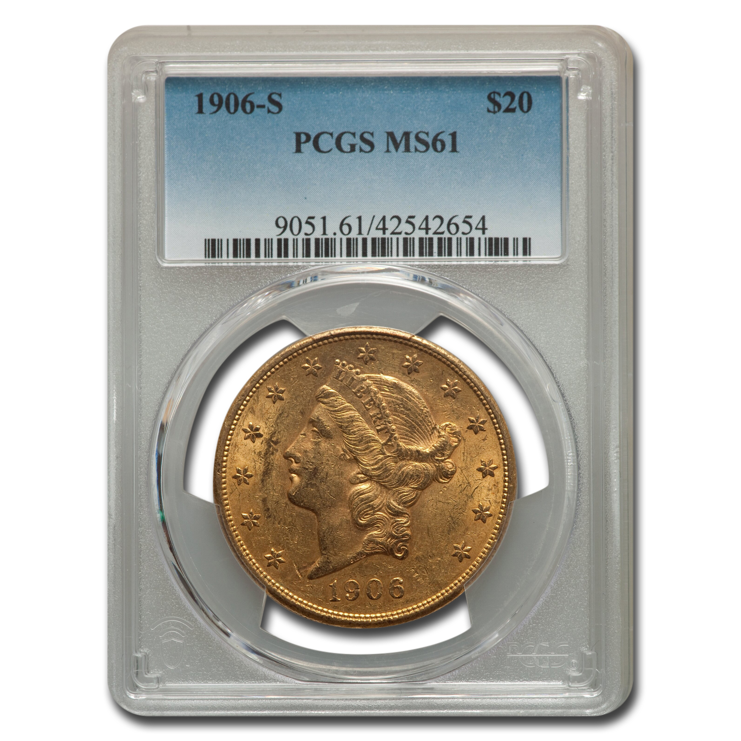 Buy 1906-S $20 Liberty Gold Double Eagle MS-61 PCGS