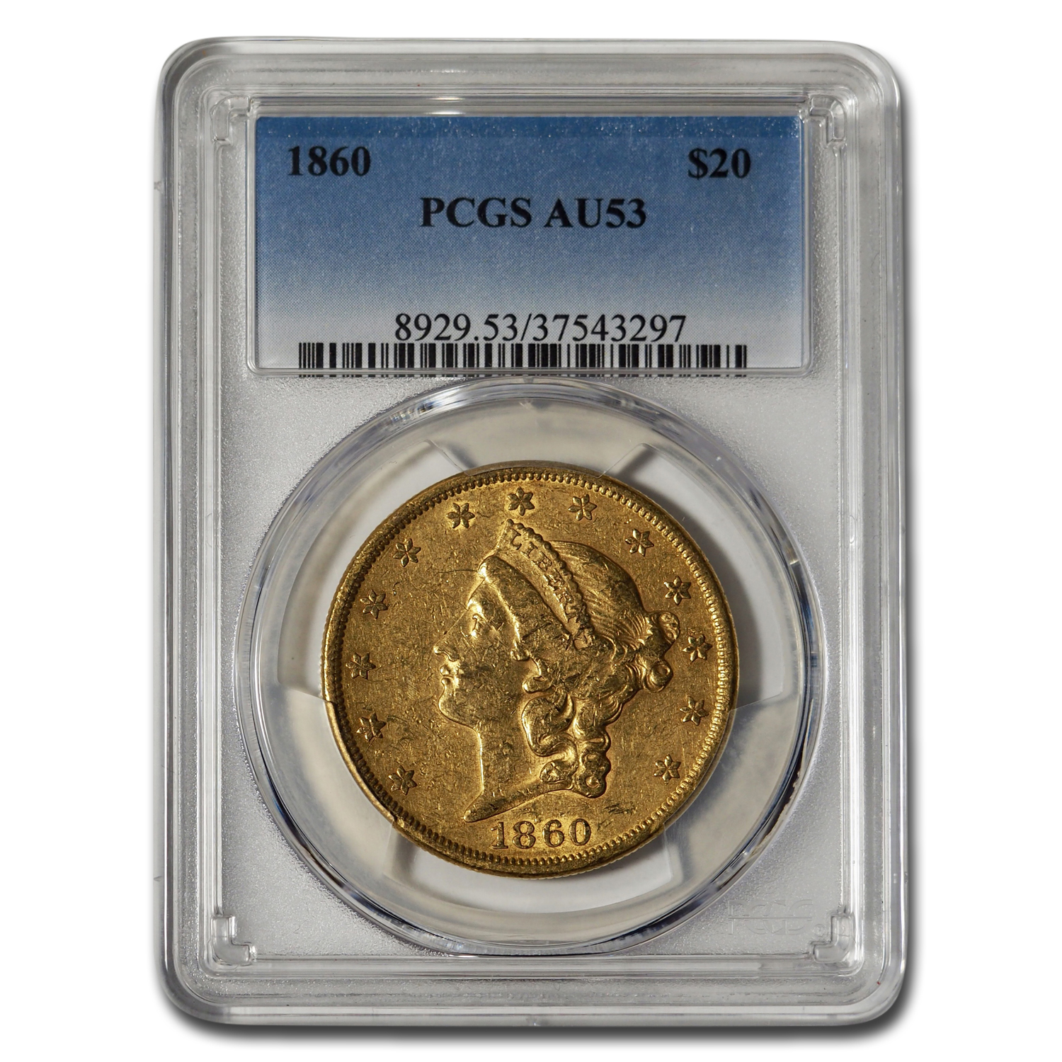 Buy 1860 $20 Liberty Gold Double Eagle AU-53 PCGS