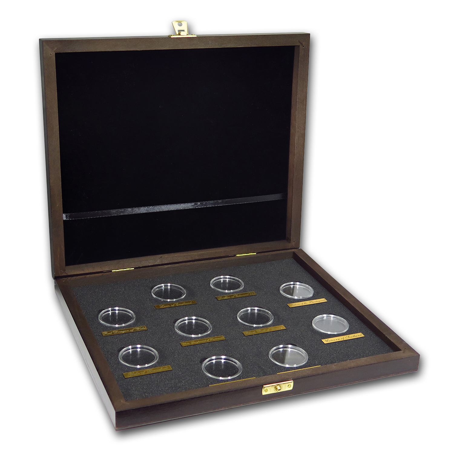 Buy Wooden Presentation Box - GB 1 oz AU/PT Queen's Beasts Series - Click Image to Close