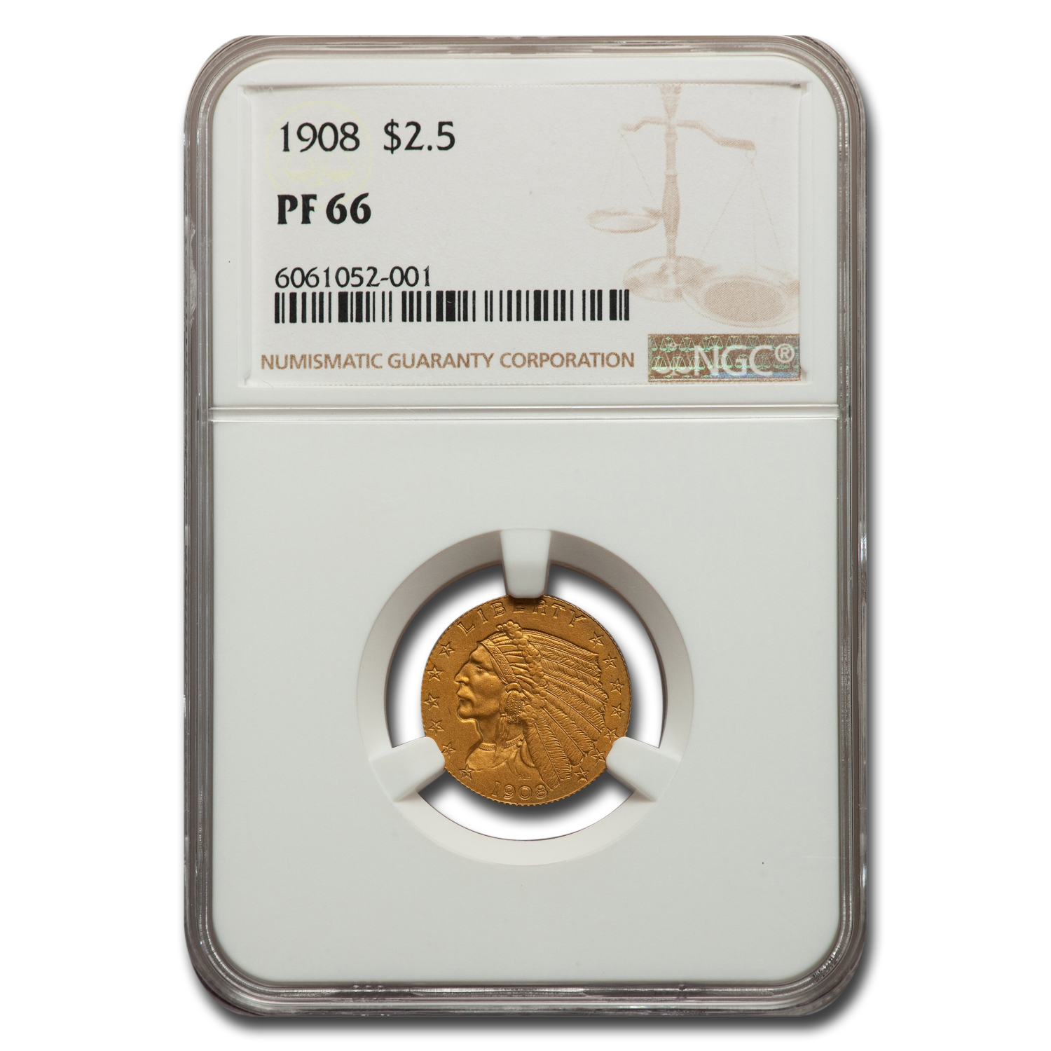 Buy 1908 $2.50 Indian Gold Quarter Eagle PF-66 NGC