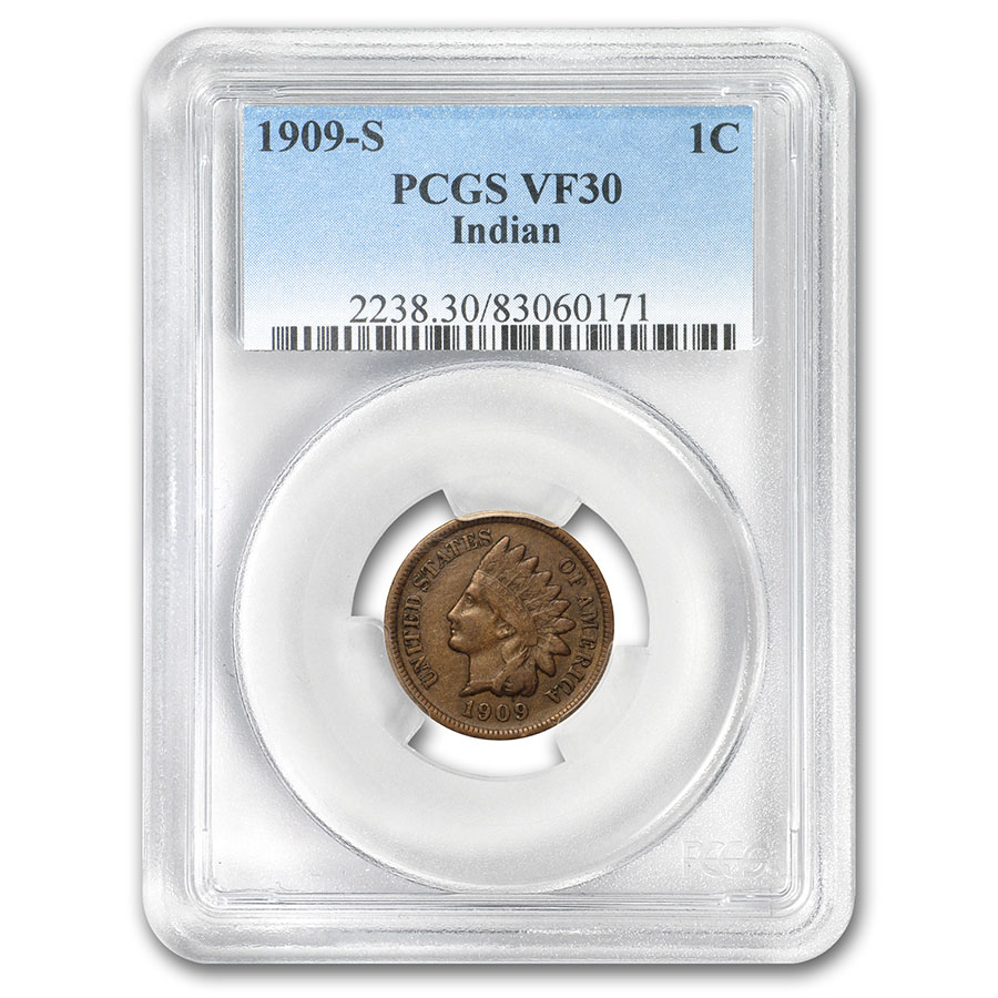 Buy 1909-S Indian Head Cent VF-30 PCGS