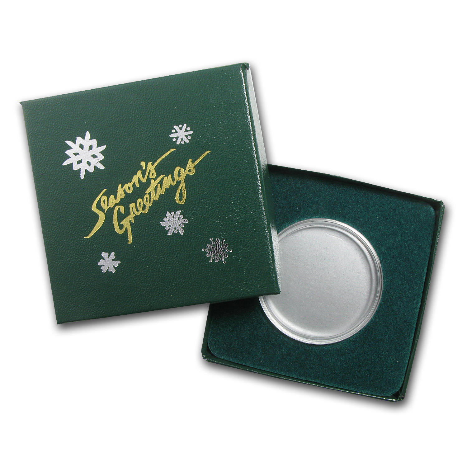 Buy Season's Greetings Green Gift Box for Silver Rounds (39mm) - Click Image to Close