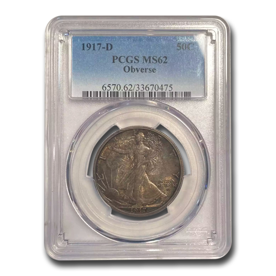 Buy 1917-D Obverse Walking Liberty Half Dollar MS-62 PCGS