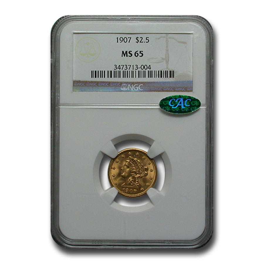 Buy 1907 $2.50 Liberty Gold Quarter Eagle MS-65 NGC CAC