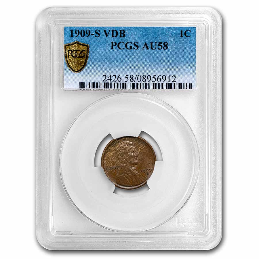 Buy 1909-S VDB Lincoln Cent AU-58 PCGS