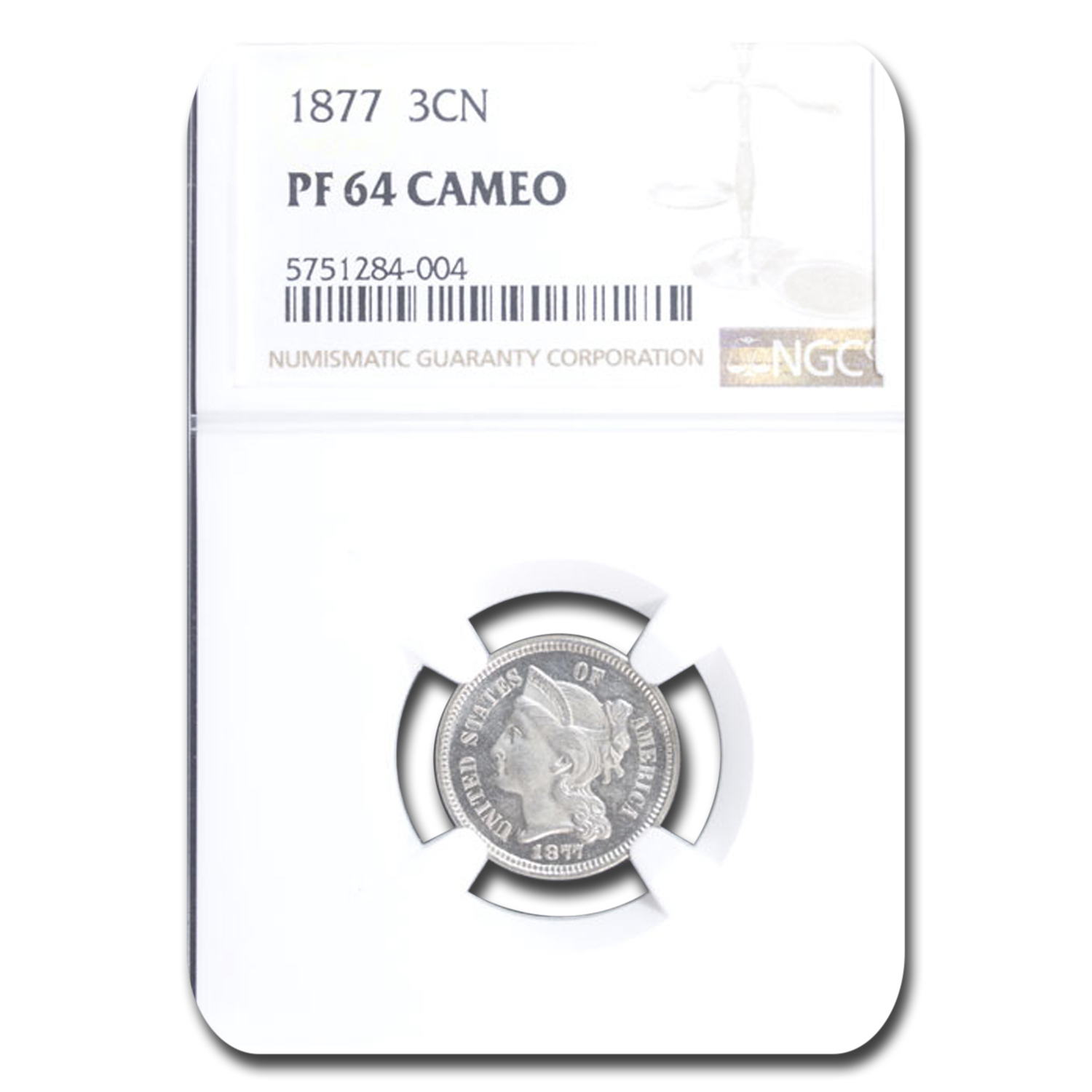 Buy 1877 Three Cent Nickel PF-64 Cameo NGC