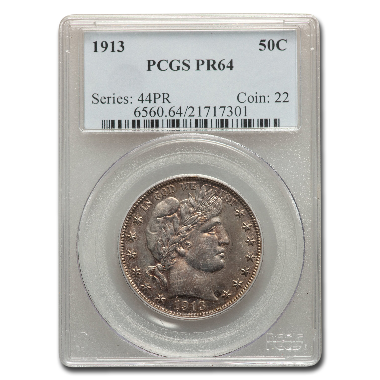 Buy 1913 Barber Half Dollar PR-64 PCGS