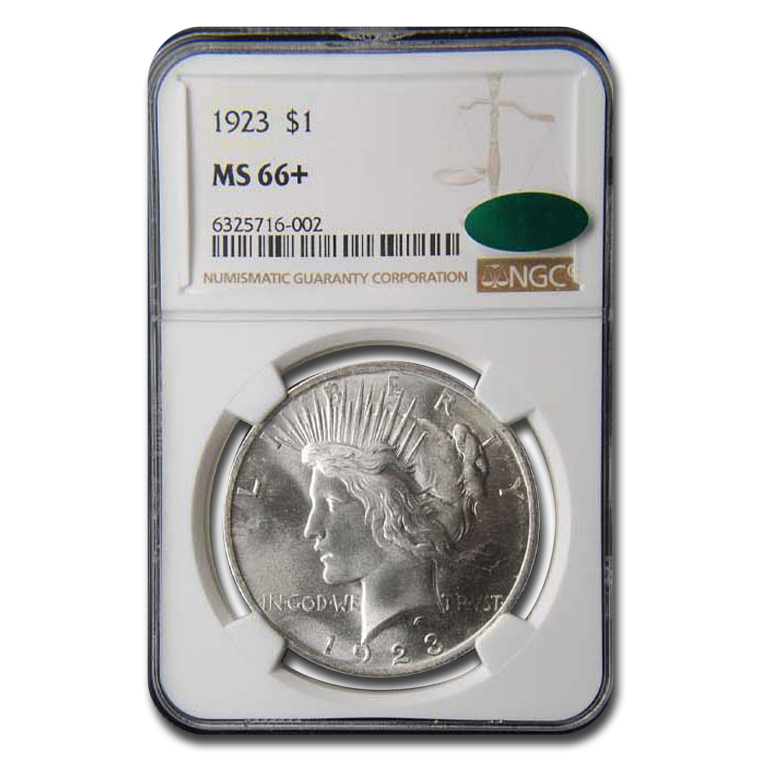 Buy 1923 Peace Dollar MS-66+ NGC CAC