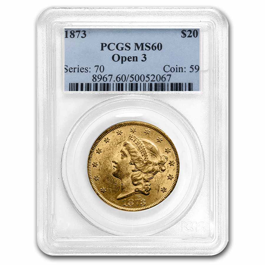 Buy 1873 $20 Liberty Gold Double Eagle MS-60 PCGS (Open 3)
