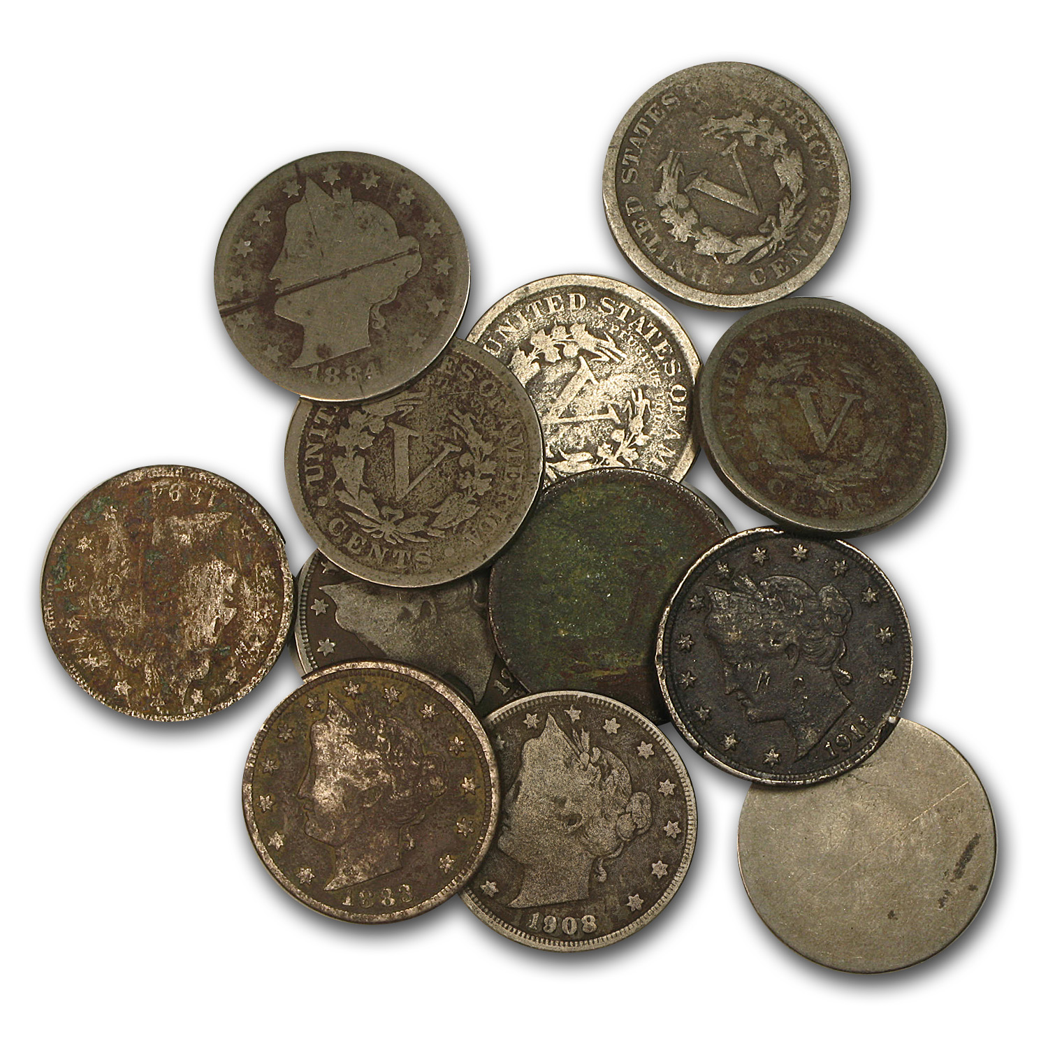 Buy 1883-1912 Liberty Head V Nickel Culls - Click Image to Close