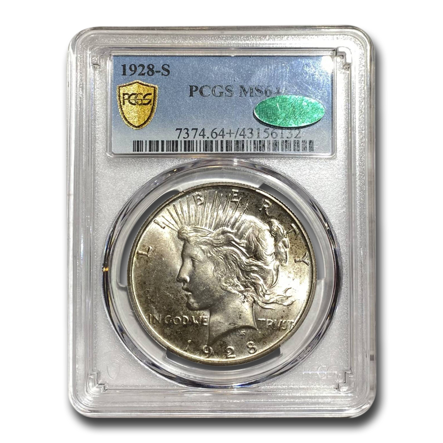 Buy 1928-S Peace Dollar MS-64+ PCGS (Plus, CAC)