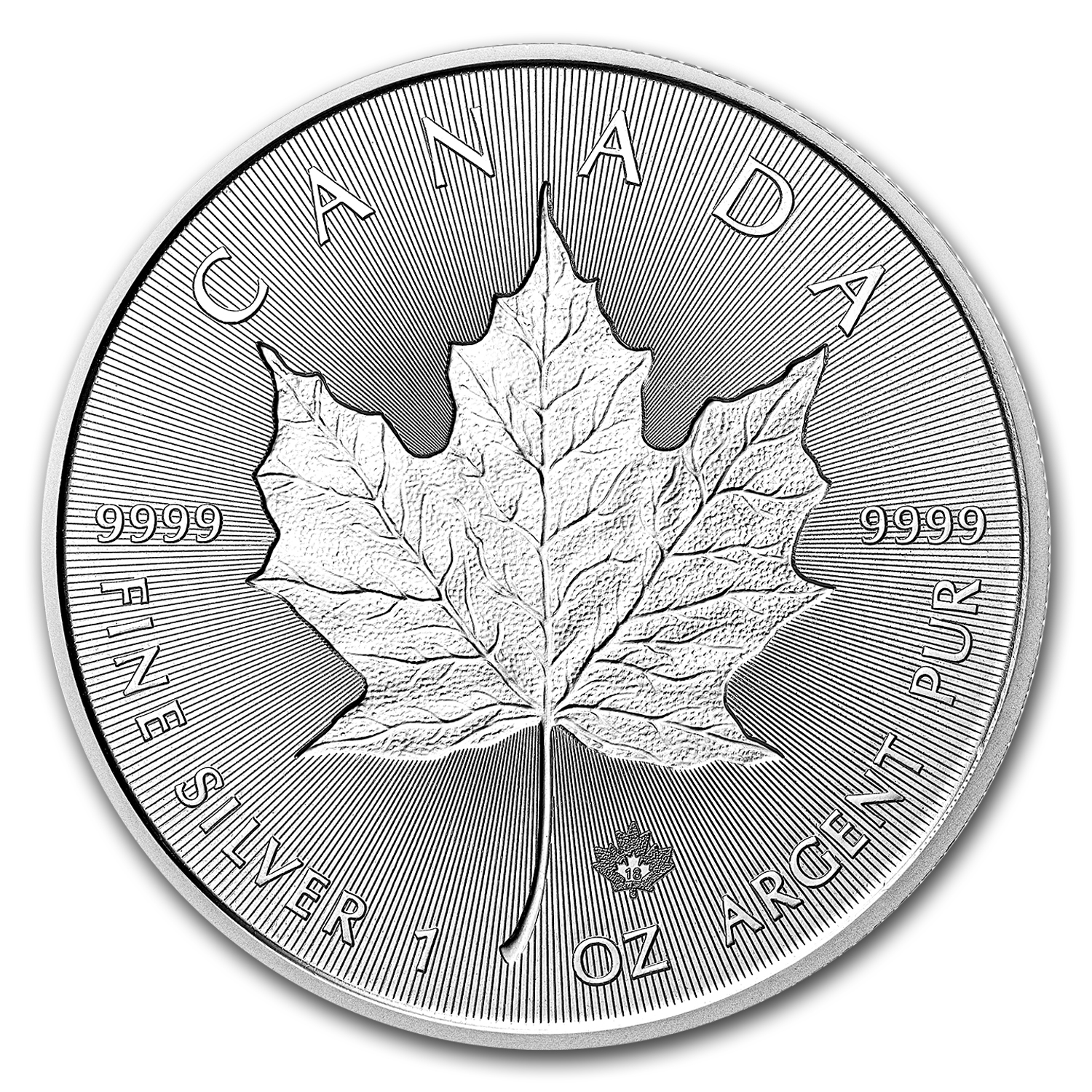 Buy 2018 Canada 1 oz Silver Incuse Maple Leaf BU - Click Image to Close