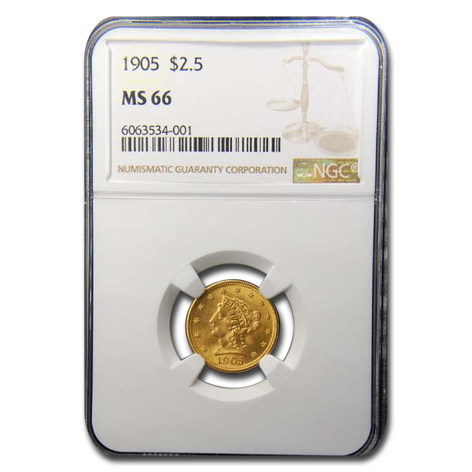 Buy 1905 $2.50 Liberty Gold Quarter Eagle MS-66 NGC